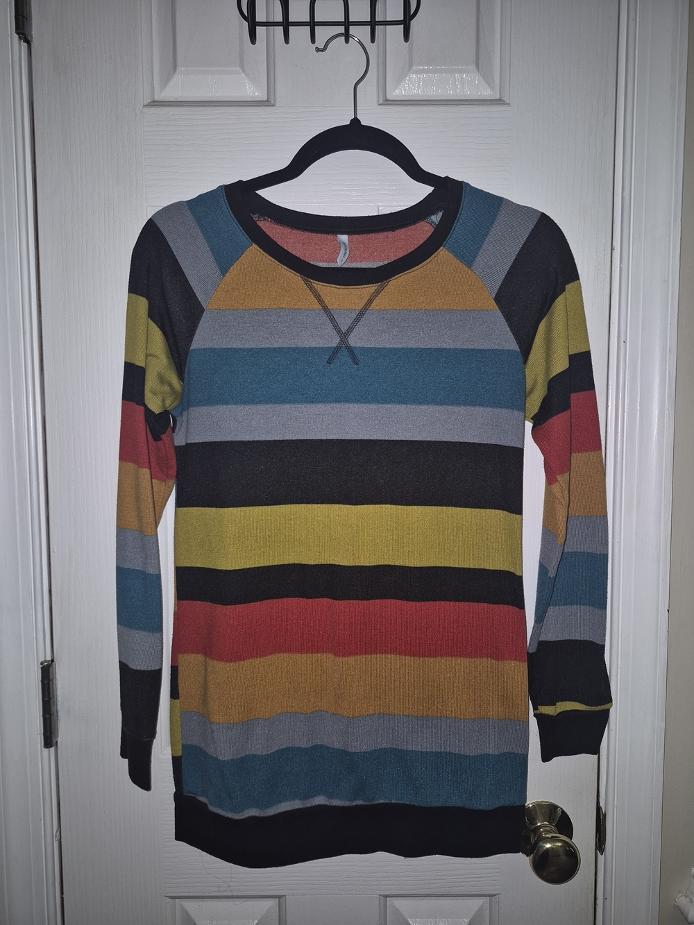 Women's Multicolor Striped Crewneck Sweater